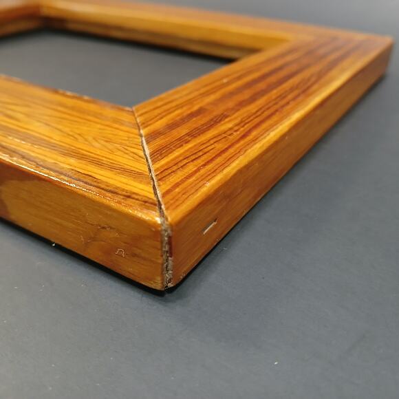 Vtg Picture Frame 9.5x7.5" Handmade Craftsman Wood Inlay Detail for 5x7 No Glass - Picture 5 of 9